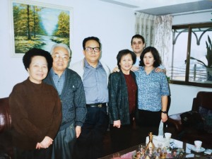 Susan with her husband Brian and her aunts and uncles during her trip to Taipei, Taiwan, in December 2000 to attend her father's funeral.