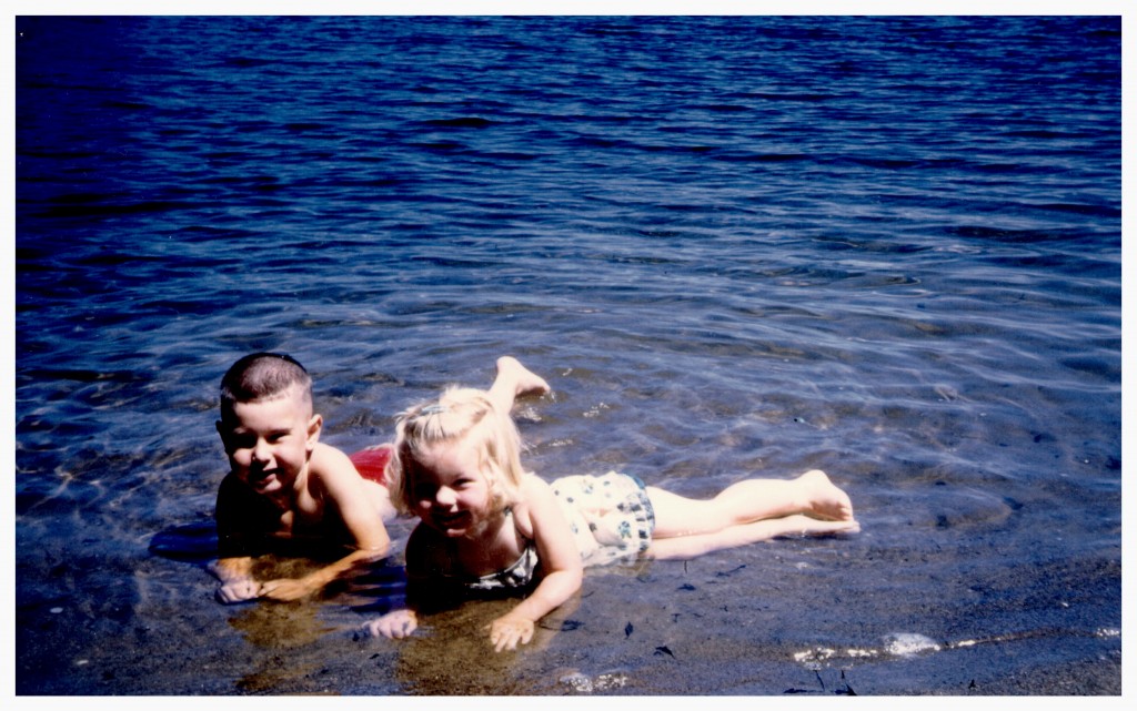 Annie and her brother in their rural Canadian hometown.