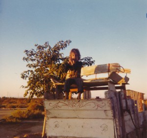 Joshua playing a fife in the New Mexico Desert.