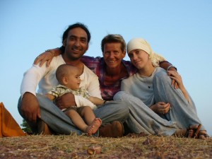 Fayaz, Jo and their son with Jo's mother