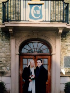 Nina and Seth on their wedding day in December, 1999.