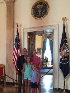 The Goldsamts: Seth and Nina with their kids Anna and Mathias on a recent visit to The White House. 