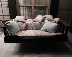 Ashley's parents' porch swing