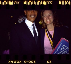 Karin with then-Senator Barack Obama 